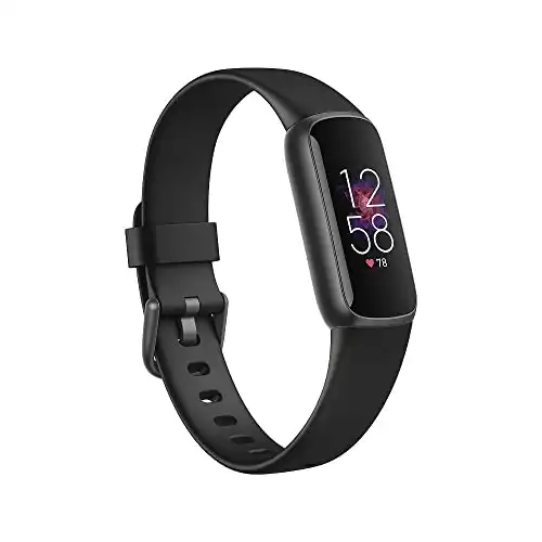 Fitbit Luxe Activity Tracker with up to 6 days battery life, stress management tools and Active Zone Minutes, Black / Graphite Stainless Steel