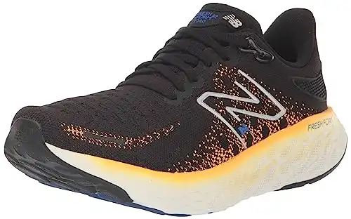 New Balance Men's Fresh Foam X 1080 V12 Running Shoe, Black/Hot Marigold, 9.5 UK