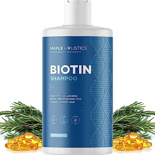 Biotin Shampoo for Thinning and Fine Hair - Vegan Sulphate Free Hair Shampoo with Volumizing Argan Tea Tree and Rosemary Oil - Biotin Hair Shampoo for Fine Dry and Damaged Scalp and Hair Care - 473ml